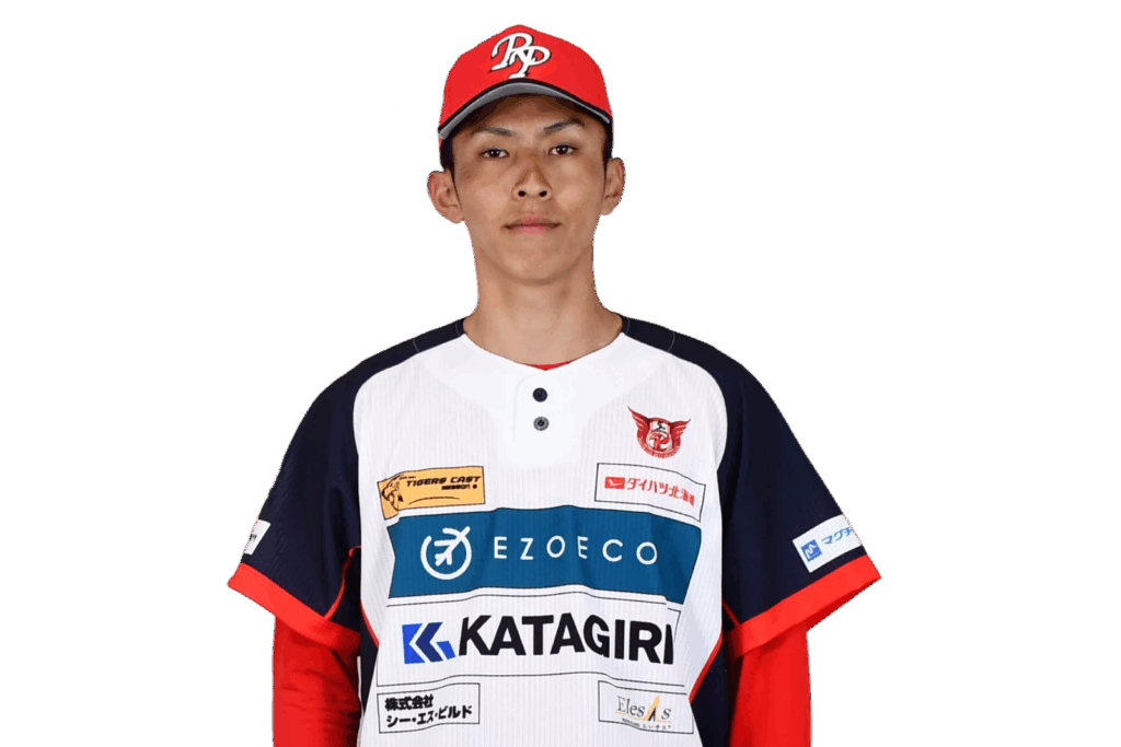 背番号69の土居　毅人選手がユニフォーム姿で正面を向いている